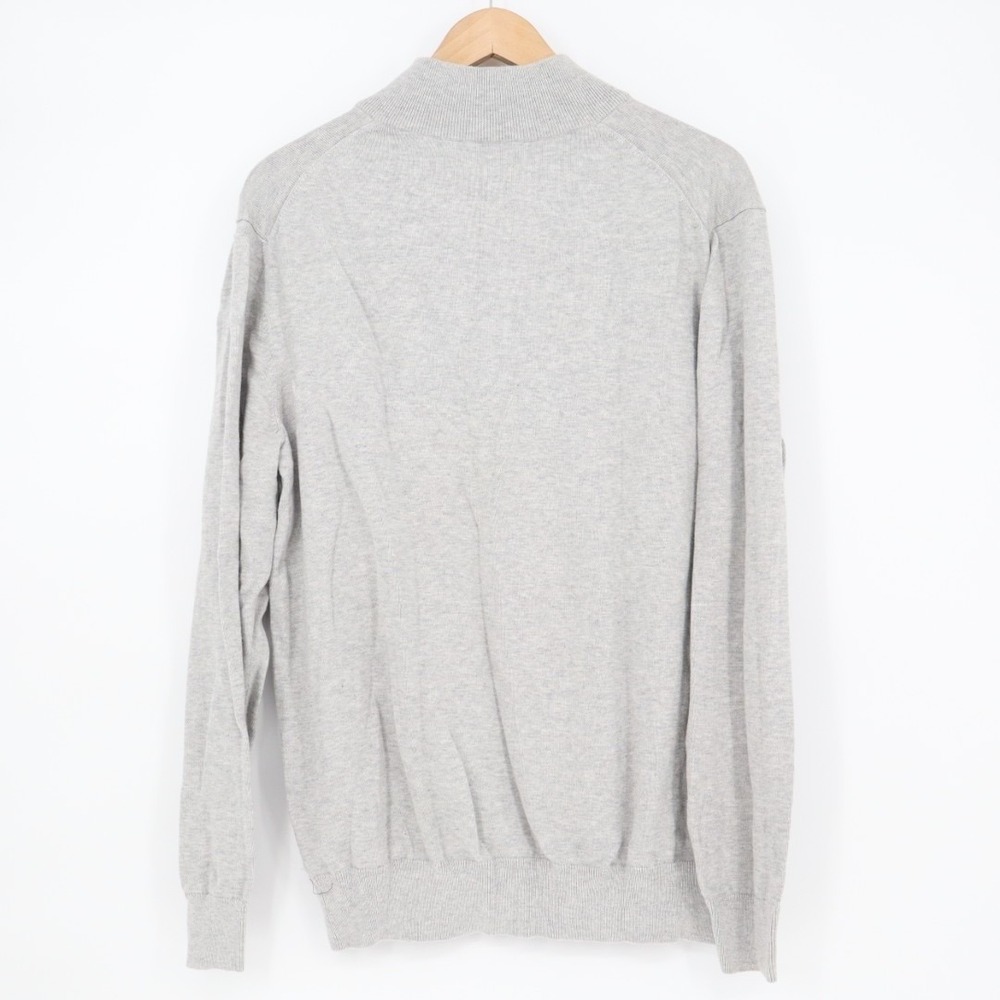Vineyard Vines Sweater Mens Large Gray Quarter-Zip Mock Neck Long Sleeve Ribbed - Picture 5 of 6